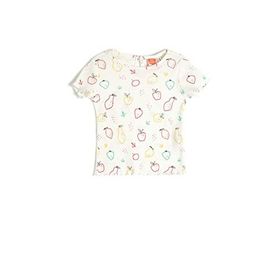 Koton 3SMG10059AK Ekru Desenli Kız Çocuk T-shirt