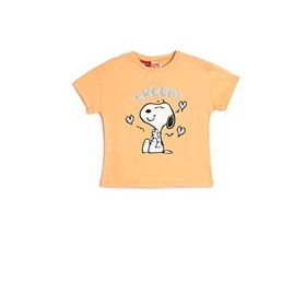 Koton 3SMG10149AK Turuncu Snoopy Lisanlı Kız Bebek T-shirt