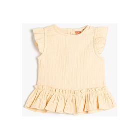 Koton 3SMG60005AW Sarı Fırfırlı Kız Bebek Bluz