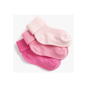 Koton 3SMG80024AA Pembe Basic 3'lü Kız Bebek Çorap Seti