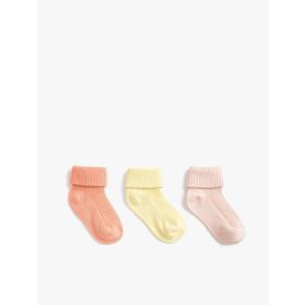 Koton 3SMG80024AA Pembe Basic 3'lü Kız Bebek Çorap Seti