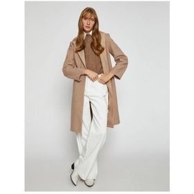 Koton 3WAK00072EW Bej 050 Kadın Polyester Outerwear Kaban