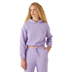 Koton 3WAK10236EK353 Lila Kadın Crop Sweatshirt