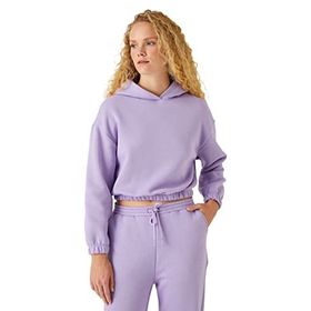 Koton 3WAK10236EK353 Lila Kadın Crop Sweatshirt