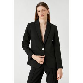 Koton 3WAK50188EK Kadın Tek Düğmeli Cep Detaylı Blazer Ceket
