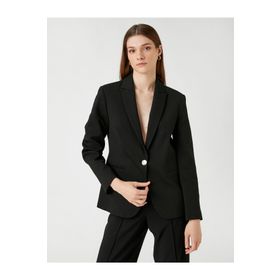 Koton 3WAK50188EK Kadın Tek Düğmeli Cep Detaylı Blazer Ceket