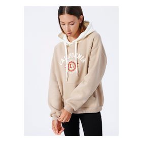Koton 3WAL10010IK Kapüşon Yaka Baskılı Bej Kadın Sweatshirt