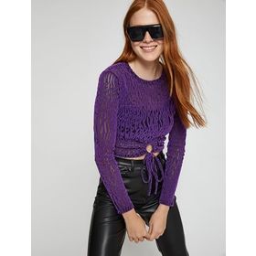 Koton 3WAL10215IK Uzun Kollu Tişört Crop Pencere Detaylı Erkek T-shirt