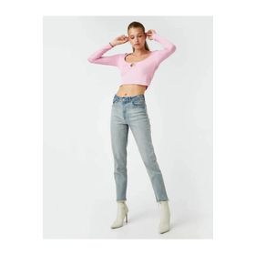 Koton 3WAL40035MD Normal Bel Dar Paça Skinny Fit Indigo Kadın Denim Pantolon