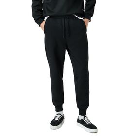 Koton 3WAM40113MK Jogger Altı Baskılı Beli Bağcıklı Erkek Siyah Eşofman