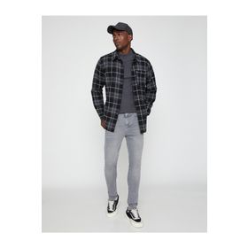 Koton 3WAM40118ND Michael Jean Skinny Fit Gri Erkek Kot Pantolon