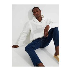 Koton 3WAM70079MK Beyaz Erkek Kabartma Baskılı Kapüşonlu Sweatshirt