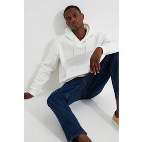 Koton 3WAM70079MK Beyaz Erkek Kabartma Baskılı Kapüşonlu Sweatshirt