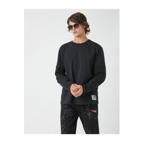 Koton 3WAM70208MK Bisiklet Yaka Etiketli Erkek Sweatshirt