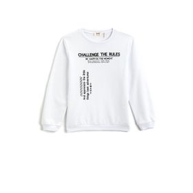 Koton 3WKB10141TK Beyaz Erkek Çocuk Sweatshirt