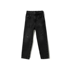 Koton 3WKG40013AD Antrasit Boyfriend Jean Kız Çocuk Elastic Bel Düz Paça Kot Pantolon