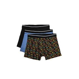 Koton 3WLM90056MK Mavi Desenli 3'lü Erkek Boxer Seti