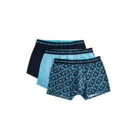 Koton 3WLM90056MK Mavi Desenli 3'lü Erkek Boxer Seti