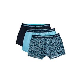Koton 3WLM90056MK Mavi Desenli 3'lü Erkek Boxer Seti