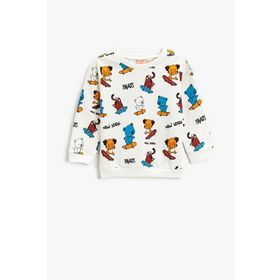 Koton 3WMB10002TK Pamuklu Baskılı Erkek Bebek Sweatshirt