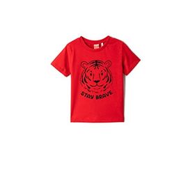 Koton 420 Erkek Bebek Kırmızı Kaplan Baskılı Kısa Kollu Bisiklet Yaka T-shirt