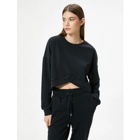 Koton 4SAK10014NK Siyah Kadın Sweatshirt