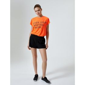 Koton 4SAK10028NK NY3 Neon Turuncu Baskılı Kadın Spor T-shirt