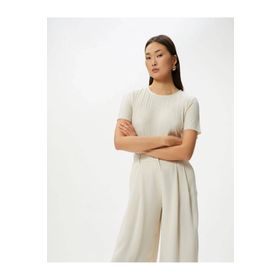 Koton 4SAK50019EK Bej Kadın T-shirt
