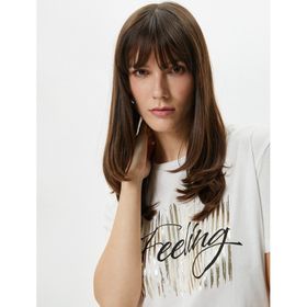 Koton 4SAK50074EK Beyaz Baskılı Kadın T-shirt