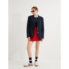 Koton 4SAK50094PW Lacivert Cepli Düğmeli Kadın Blazer Ceket