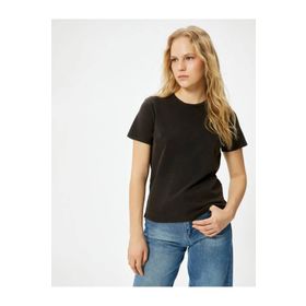 Koton 4SAK50129EK Kahverengi Kadın T-shirt