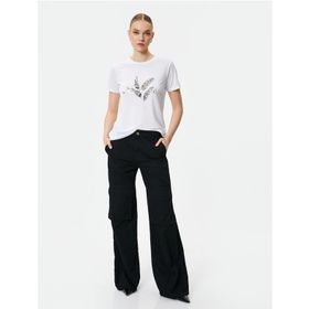 Koton 4SAK50400EK Beyaz Baskılı Kadın T-shirt