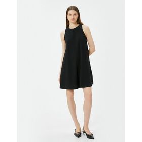 Koton 4SAK80005EK 999 Sıyah Elastan Jersey Kadın Elbise
