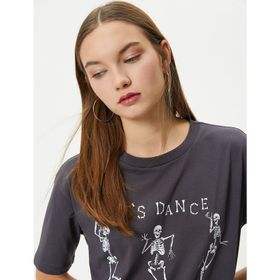 Koton 4SAL10016IK Antrasit Kadın T-shirt