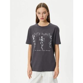 Koton 4SAL10016IK Antrasit Kadın T-shirt