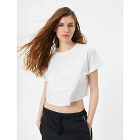 Koton 4SAL10032IK Ekru Kadın T-shirt