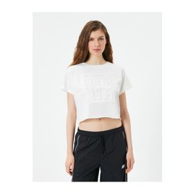 Koton 4SAL10032IK Ekru Kadın T-shirt
