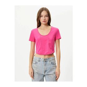 Koton 4SAL10048IK Fuşya Kadın T-shirt