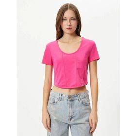 Koton 4SAL10048IK Fuşya Kadın T-shirt