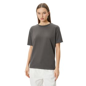 Koton 4SAL10068IK Antrasit Basic Kadın T-shirt