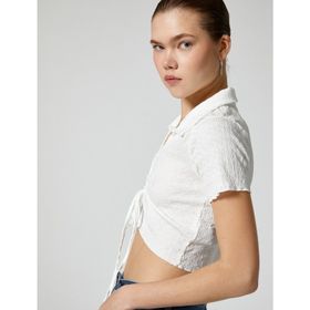 Koton 4SAL10129IK Ekru Kadın T-shirt