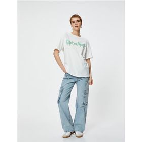 Koton 4SAL10171IK Ekru Kadın T-shirt