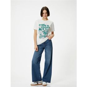 Koton 4SAL10179IK Ekru Kadın T-shirt