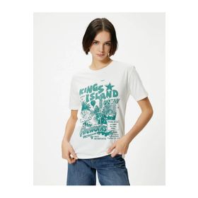 Koton 4SAL10179IK Ekru Kadın T-shirt