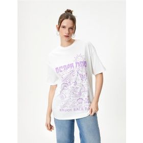 Koton 4SAL10181IK Ekru Kadın T-shirt