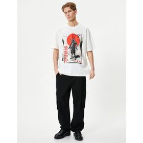 Koton 4SAM10019HK 000 Beyaz Pamuk Jersey Kısa Kollu Erkek T-shirt