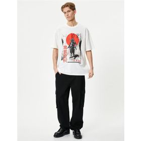 Koton 4SAM10019HK 000 Beyaz Pamuk Jersey Kısa Kollu Erkek T-shirt