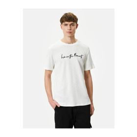 Koton 4SAM10043HK Beyaz Erkek T-shirt