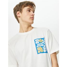 Koton 4SAM10057HK 000 Beyaz Pamuk Erkek T-shirt