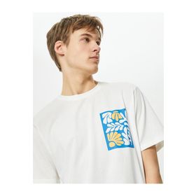 Koton 4SAM10057HK 000 Beyaz Pamuk Erkek T-shirt